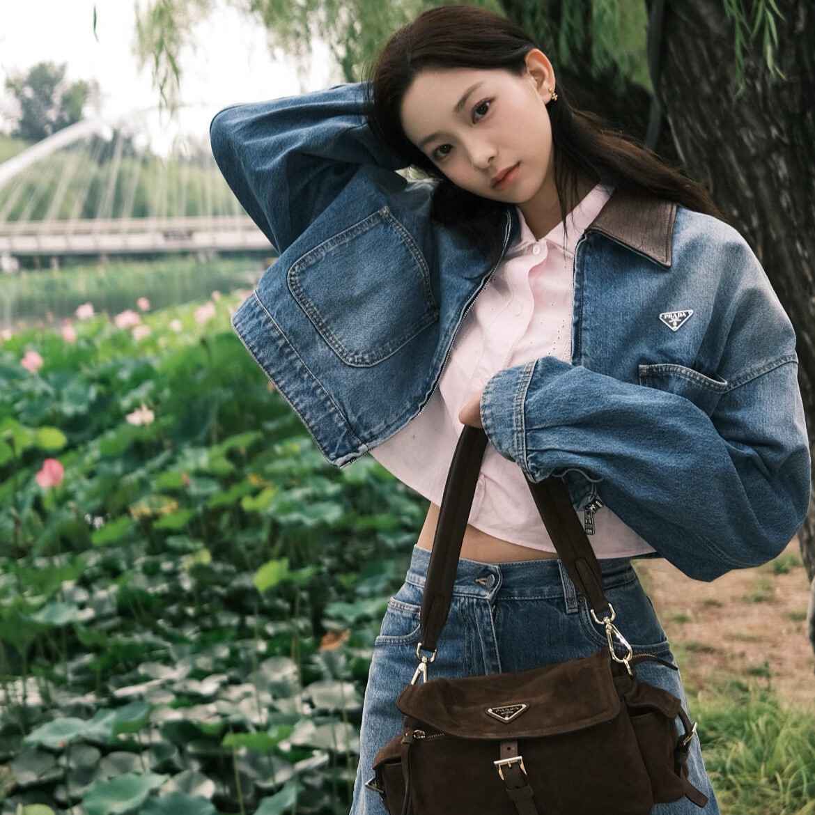프라다 여성 데님 자켓