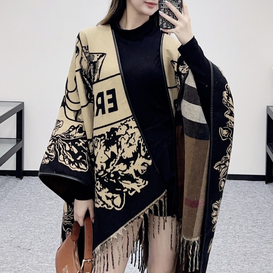 버버리 판초 양면 숄