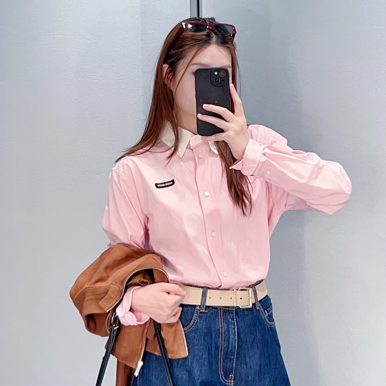 미우미우 여성 긴팔 셔츠