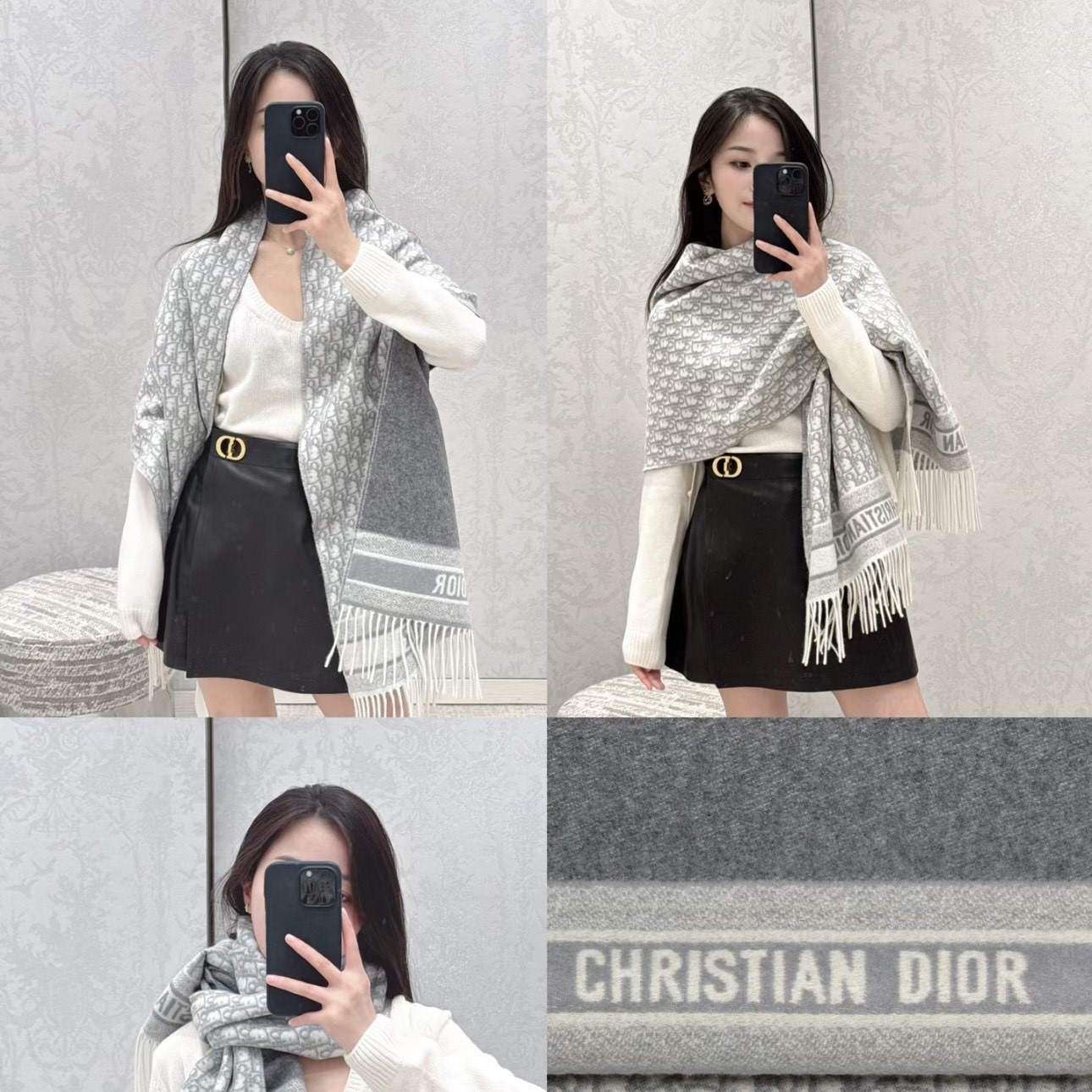 디올 오블리크 머플러 목도리