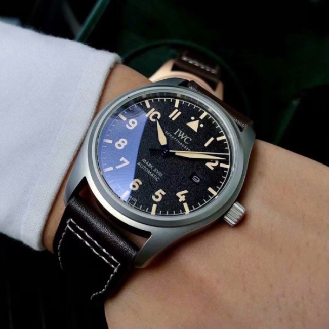 IWC 마크 가죽시계